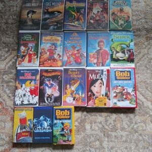 Lot Rare Htf 18 VHS Movie Free Willy 1 2 Bob The Builder Disney Shrek Pagemaster